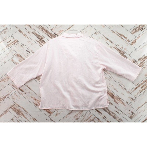 Collete Miss Elaine Pajama Set Large Pink Swiss Dot Shiny Satin Flannel - Picture 4 of 11